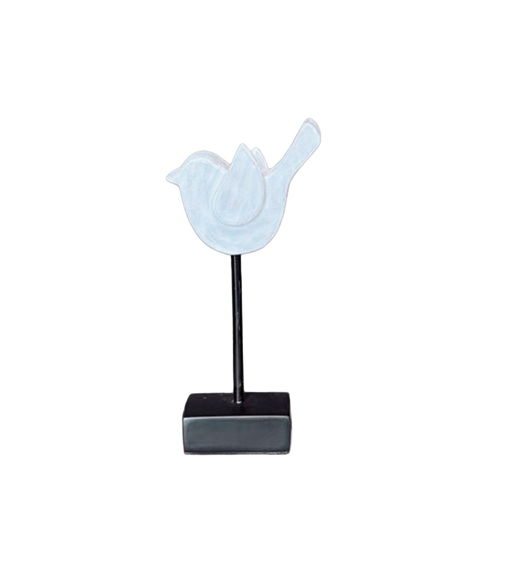 CODORNIZ DECORATIVA BLANCA CON BASE
