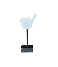 CODORNIZ DECORATIVA BLANCA CON BASE