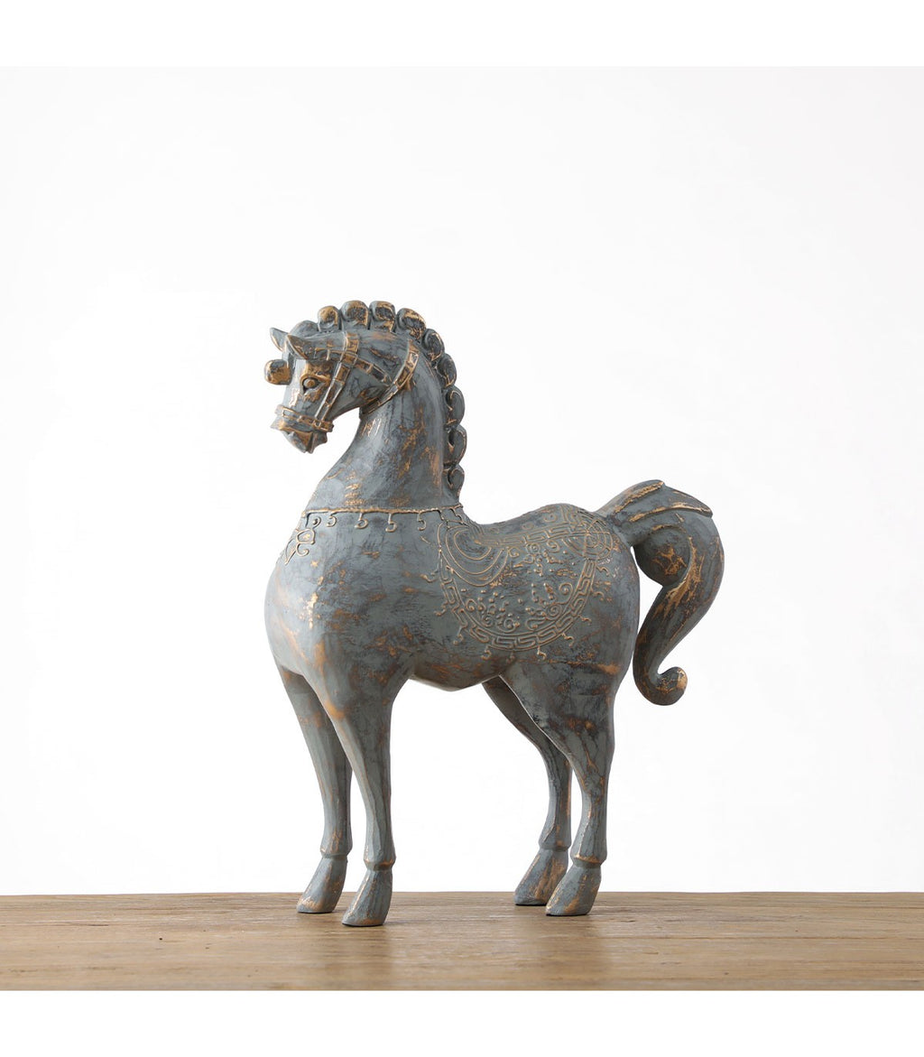 ADORNO CABALLO ADOLFO POLIRESINA GRIS