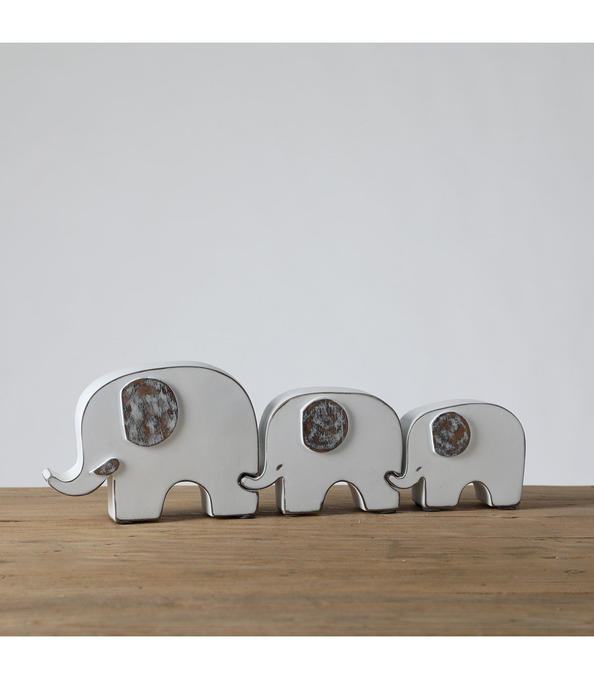 ADORNO FAMILIA ELEFANTES POLIRESINA BLANCO