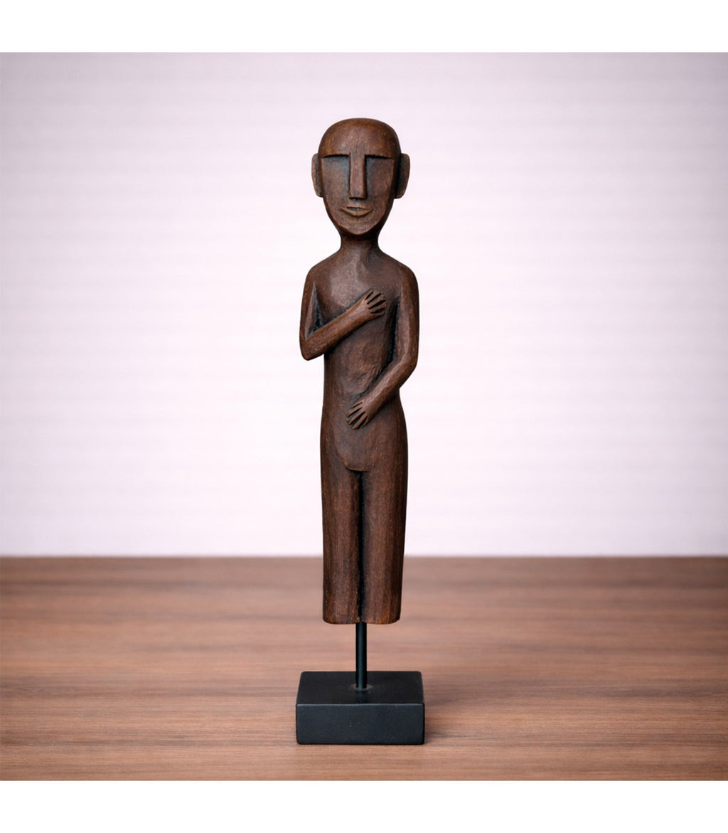 ADORNO FIGURA HOMBRE CON PEDESTAL NEGRO