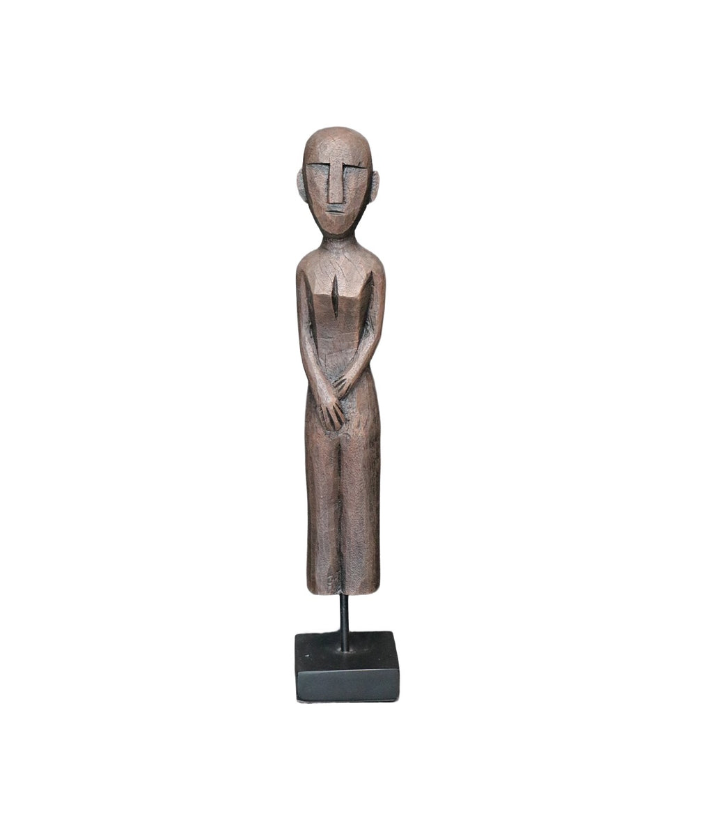 ADORNO FIGURA MUJER CON PEDESTAL NEGRO