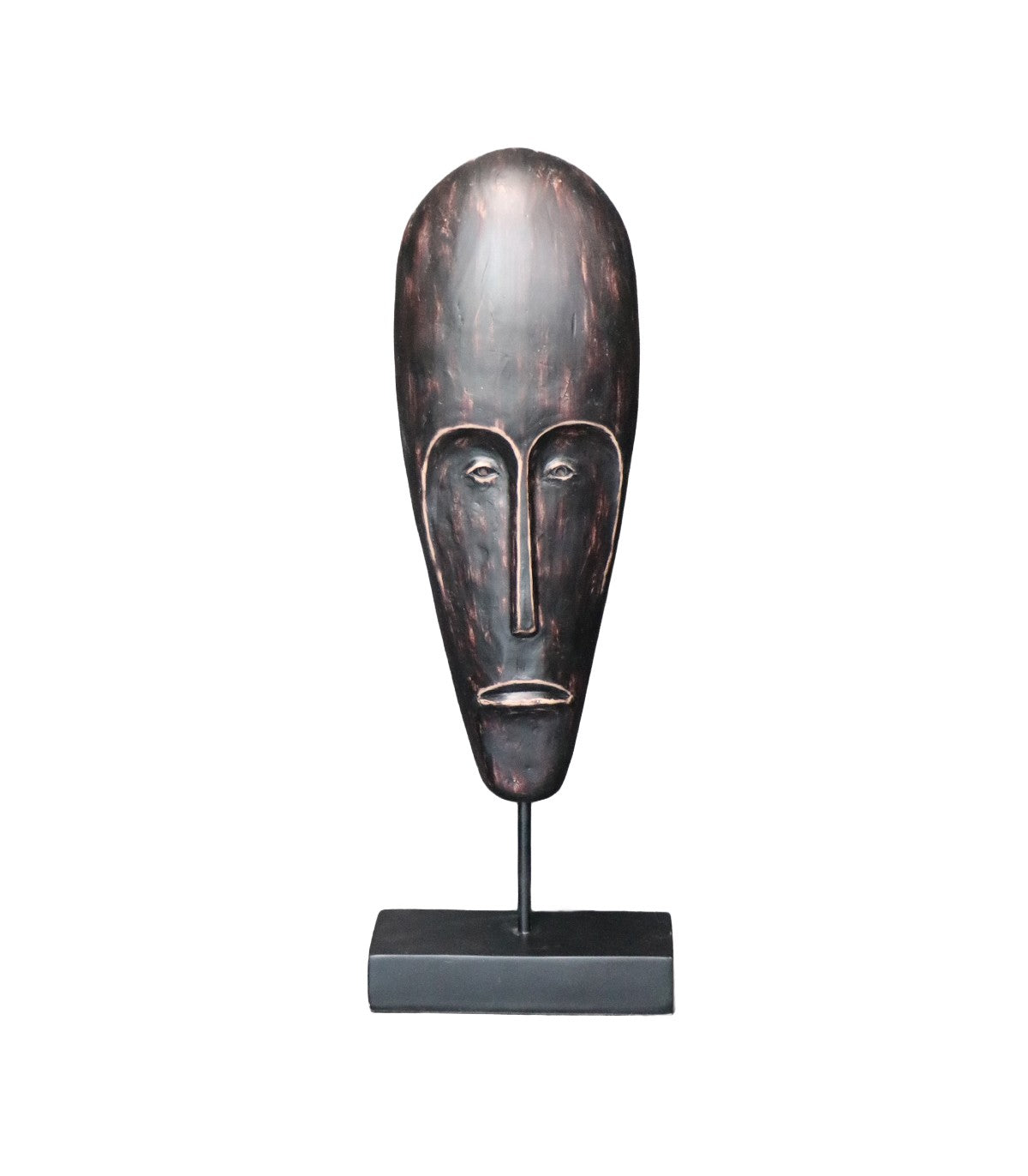 ADORNO MÁSCARA MAORI CON PEDESTAL NEGRO