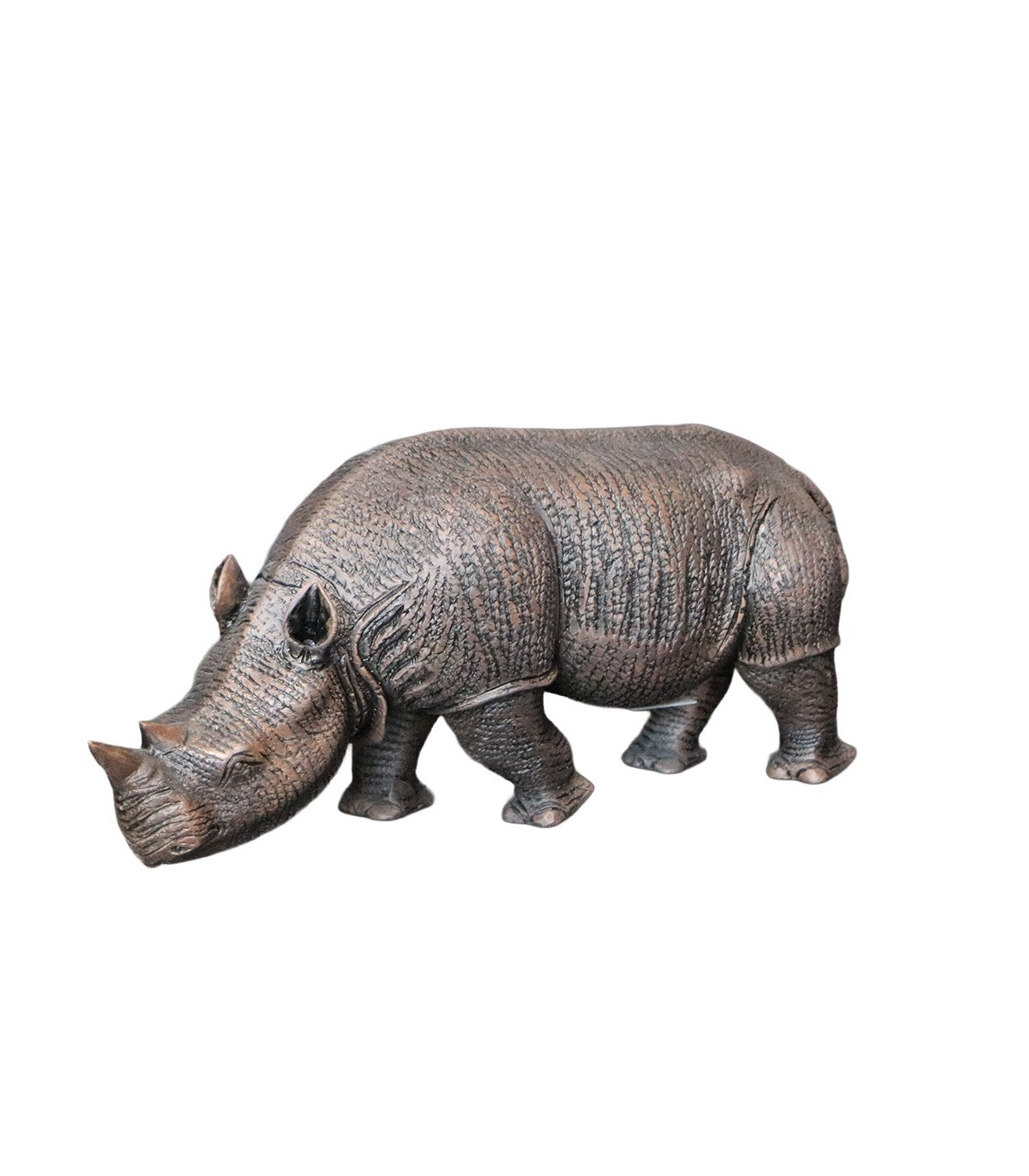 ADORNO RINOCERONTE DECORATIVO POLIRESINA GRIS