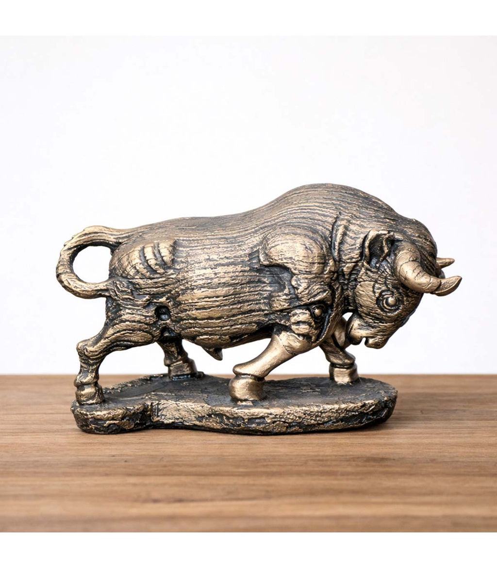 TORO DECORATIVO BULL POLIRESINA CAFÉ