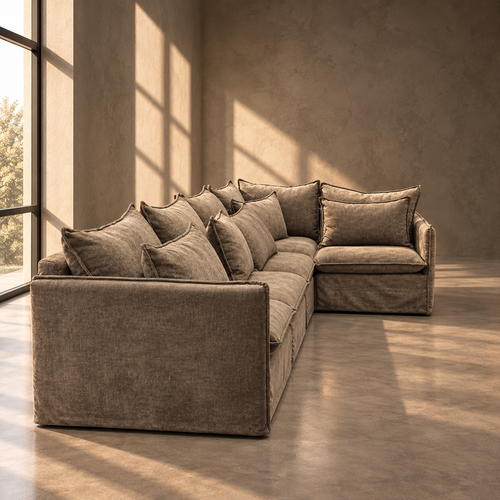 Sofá modular Giorgia taupe completo, segunda vista