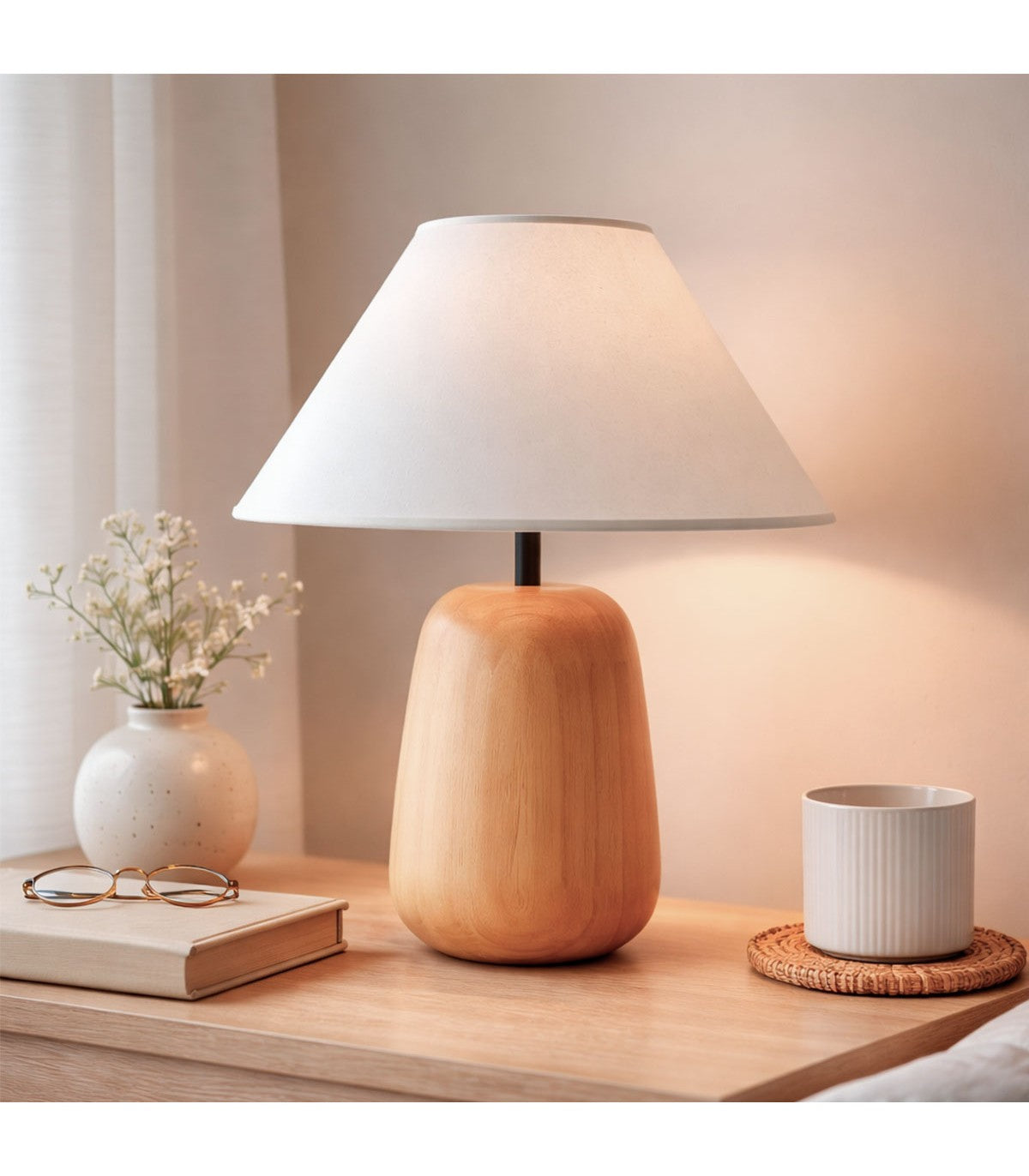 Lampara de Mesa Buland Madera L Natural