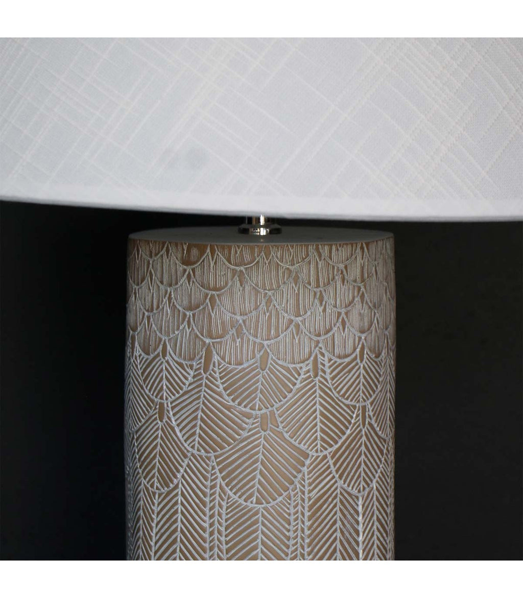 LÁMPARA DE MESA TRYSOR POLIRESINA BEIGE