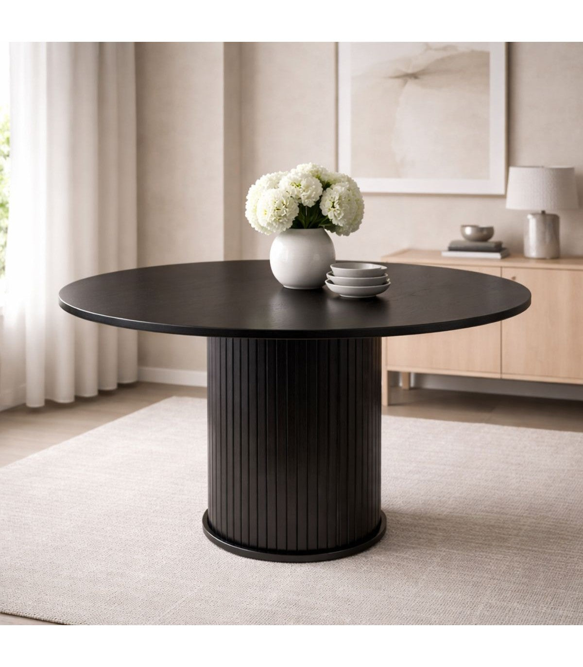 Mesa de comedor Oslo de madera de Roble Negro