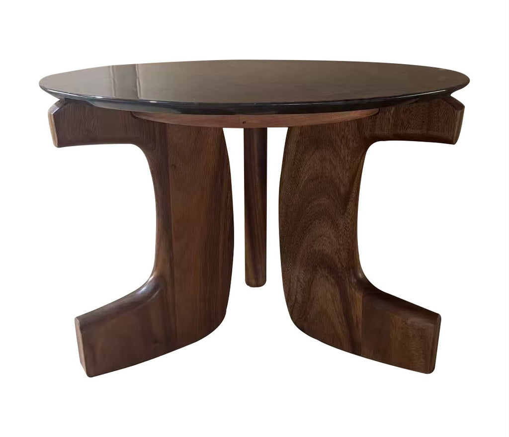 Mesa de Centro Brunswick Albizia y Mármol 60x60 cm