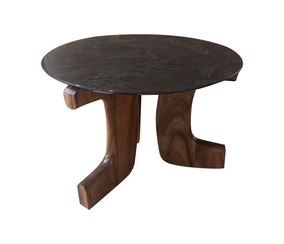 Mesa de Centro Brunswick Albizia y Mármol 60x60 cm