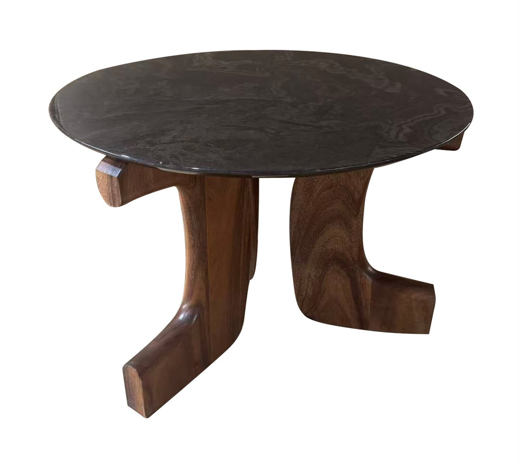 Mesa de Centro Brunswick Albizia y Mármol 60x60 cm