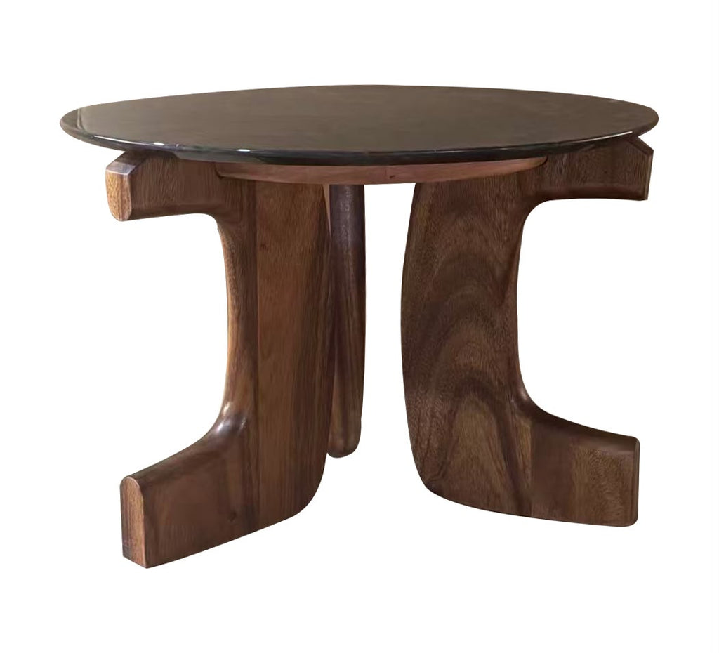 Mesa de Centro Brunswick Albizia y Mármol 60x60 cm