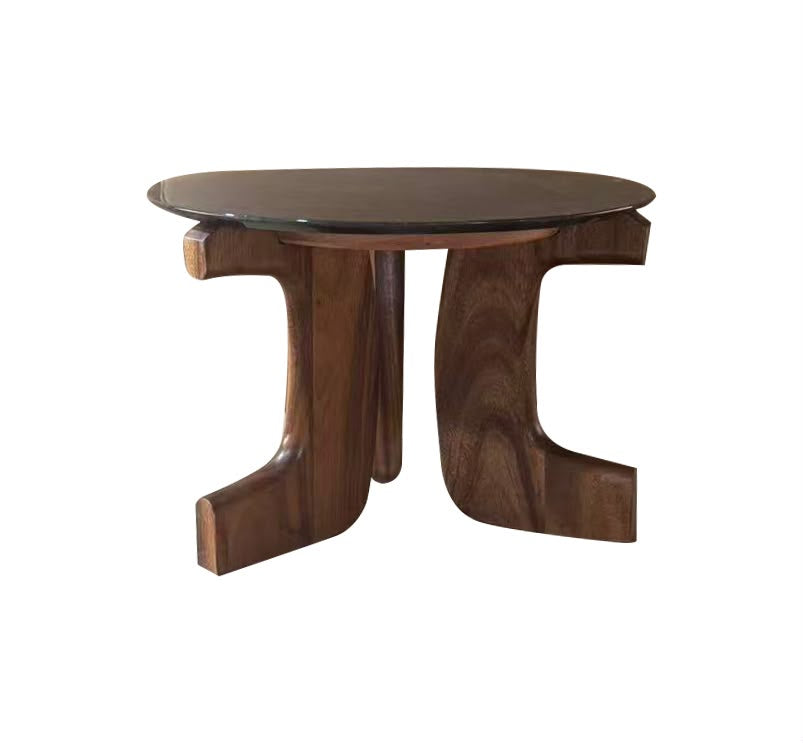 Mesa de Centro Brunswick Albizia y Mármol 60x60 cm