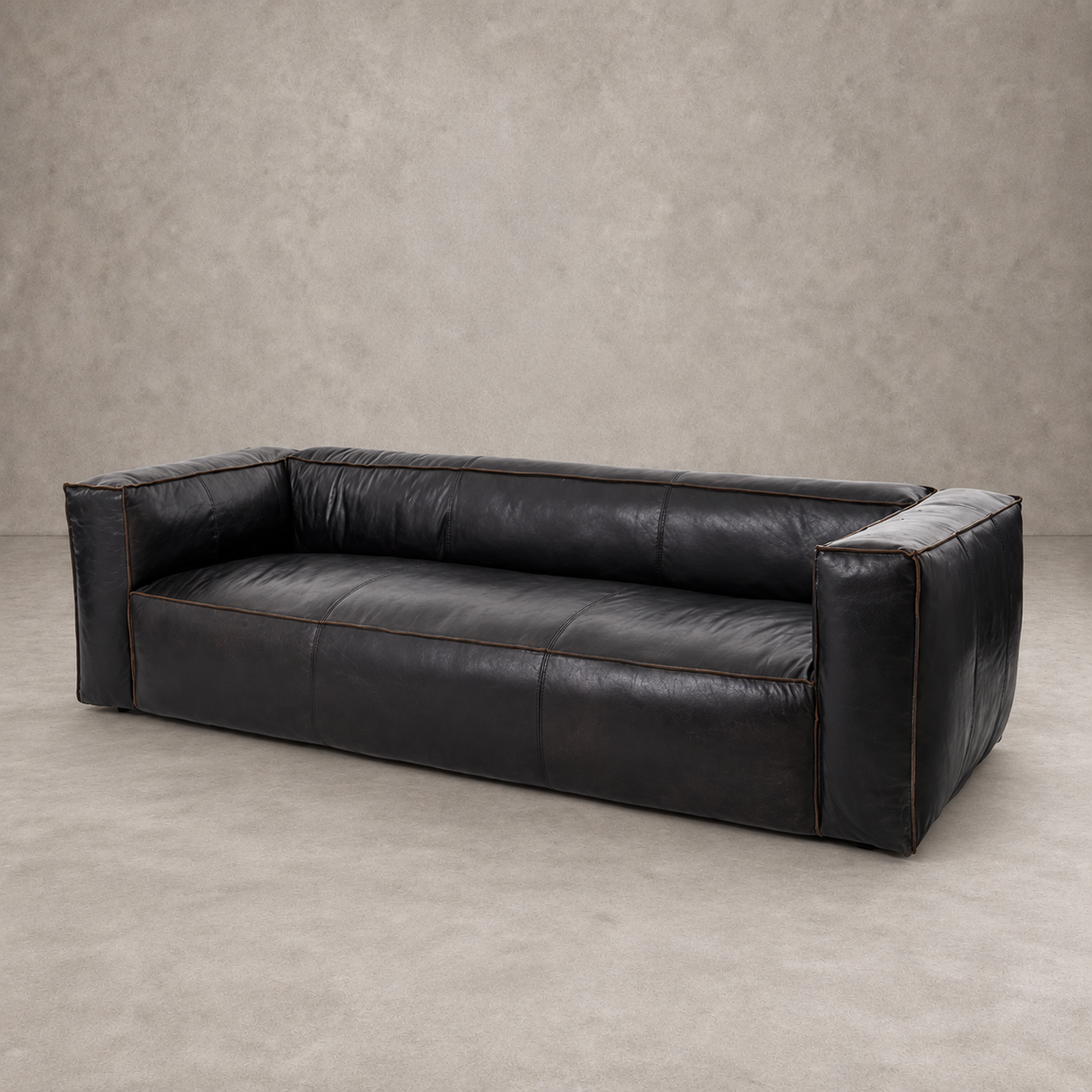 Sofá Designer 3 Cuerpos en Cuero Negro