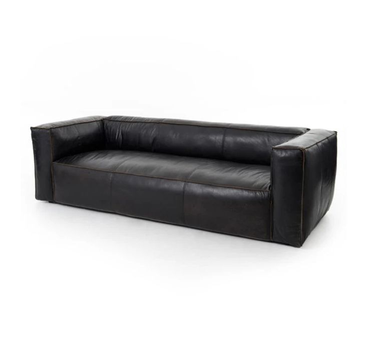 Sofá Designer 3 Cuerpos en Cuero Negro