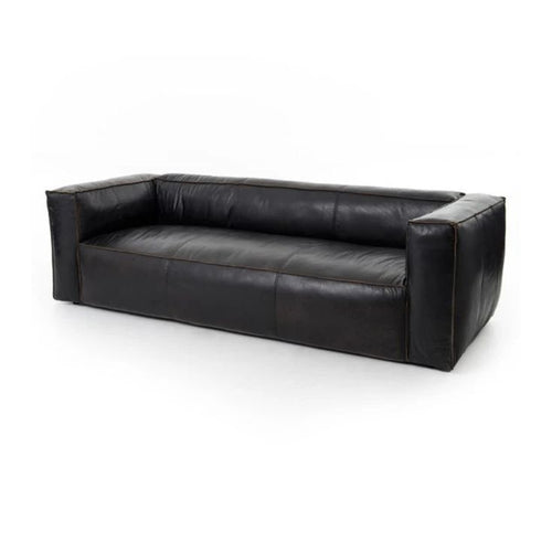 Sofá Designer 3 Cuerpos en Cuero Negro