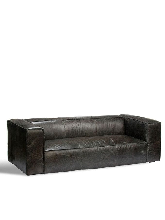Sofá Designer 3 Cuerpos en Cuero Negro