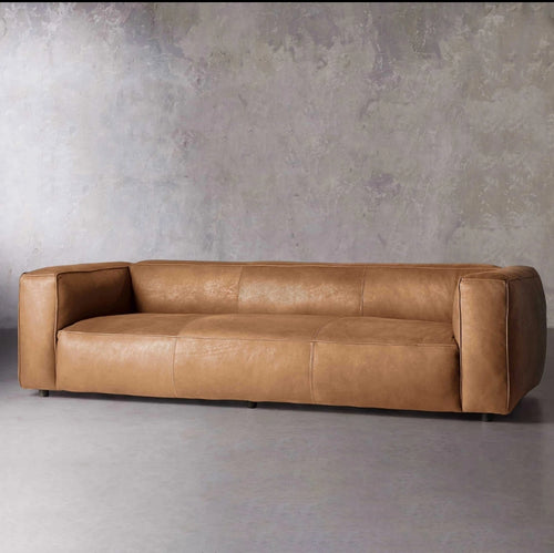 Sofá Designer 3 Cuerpos en Cuero Cognac