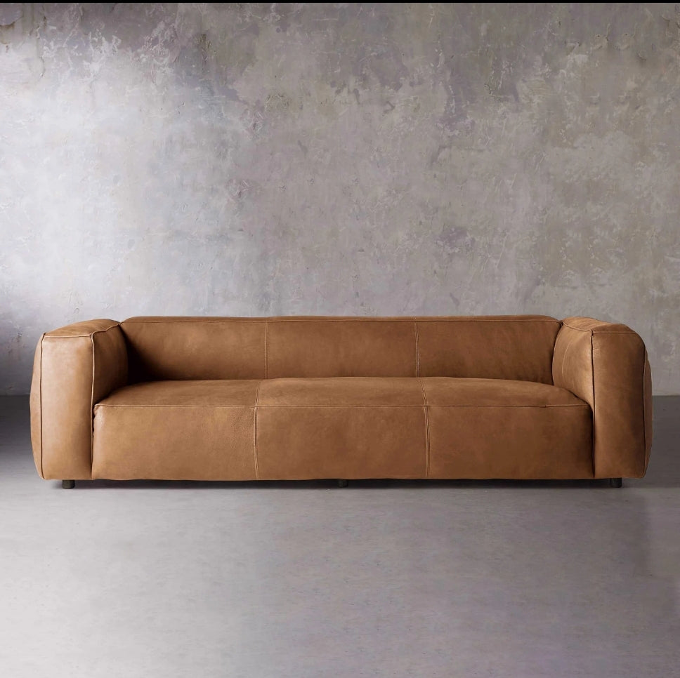 Sofá Designer 3 Cuerpos en Cuero Cognac