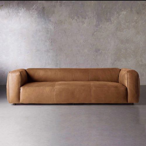 Sofá Designer 3 Cuerpos en Cuero Cognac
