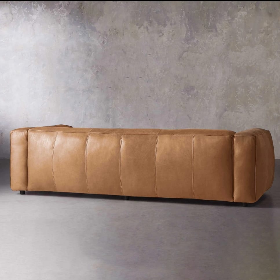 Sofá Designer 3 Cuerpos en Cuero Cognac