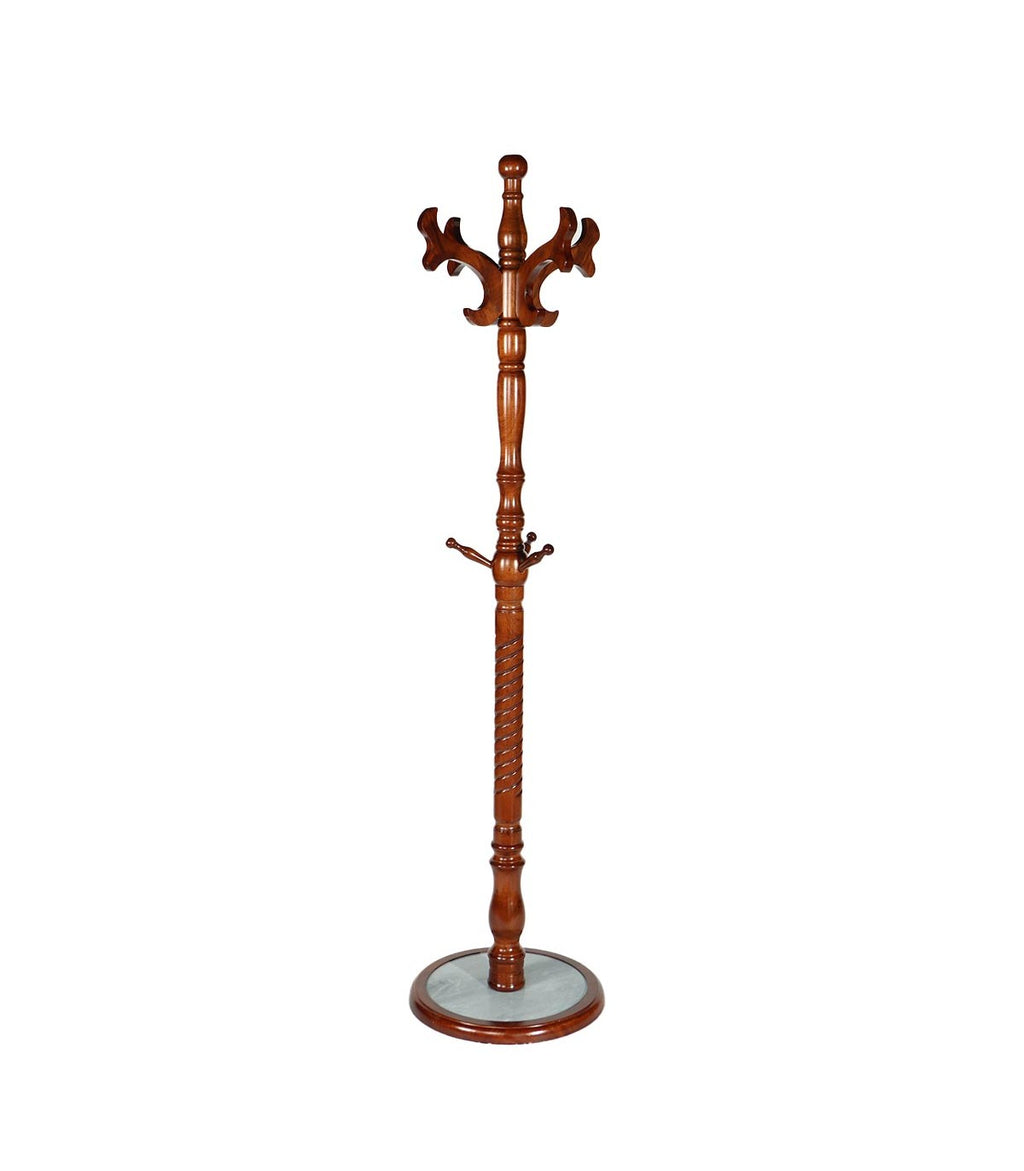 Perchero de pedestal "Dundee" de Madera de Eucaliptus Australiano natural 45x45x190