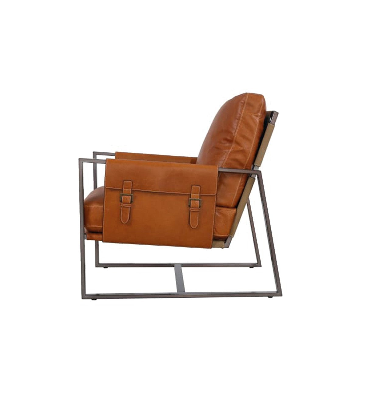 Poltrona Armando en Cuero Caramelo