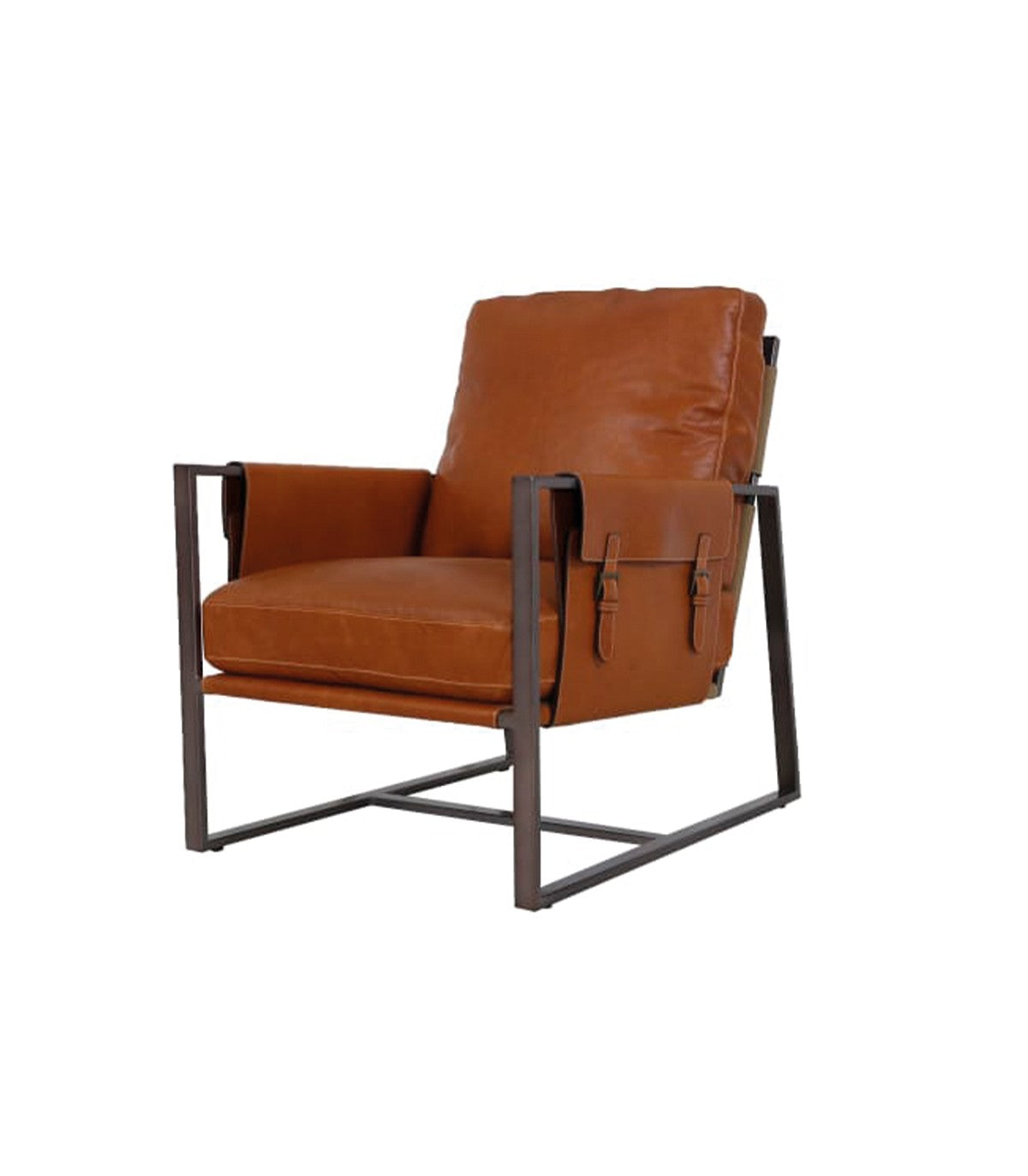 Poltrona Armando en Cuero Caramelo