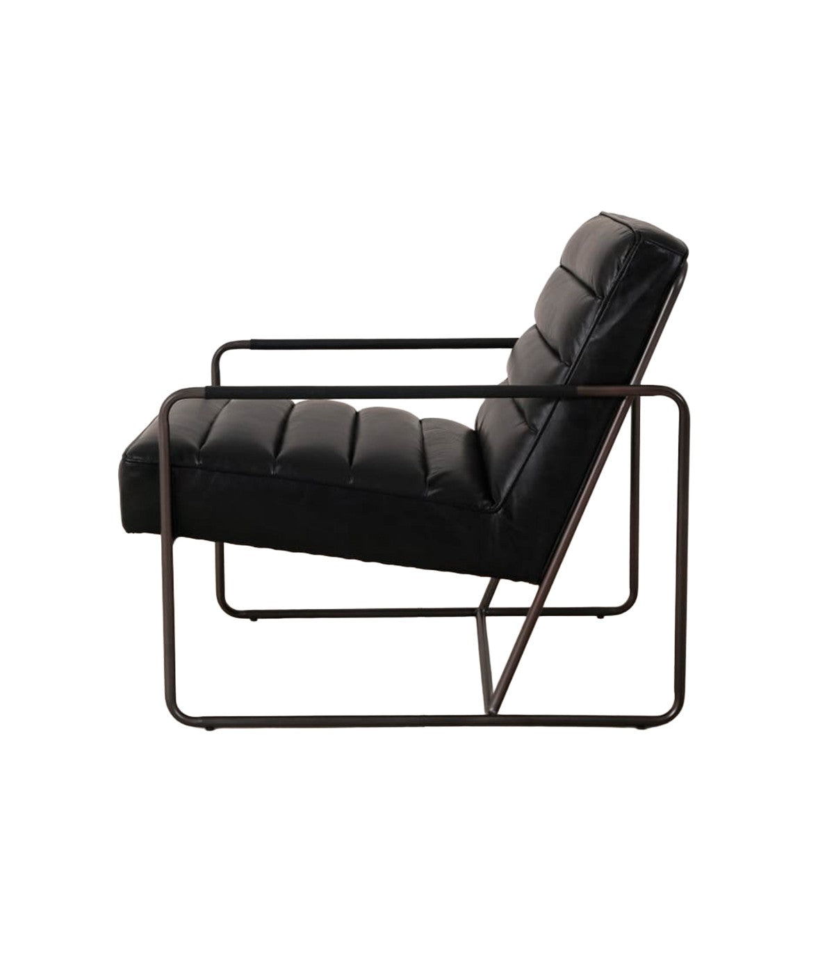 Poltrona Domno Cuero Negro y Metal