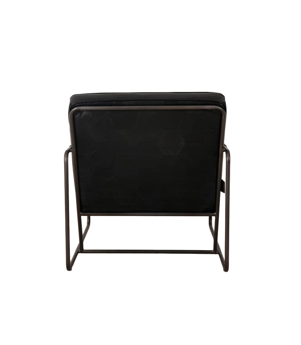Poltrona Domno Cuero Negro y Metal