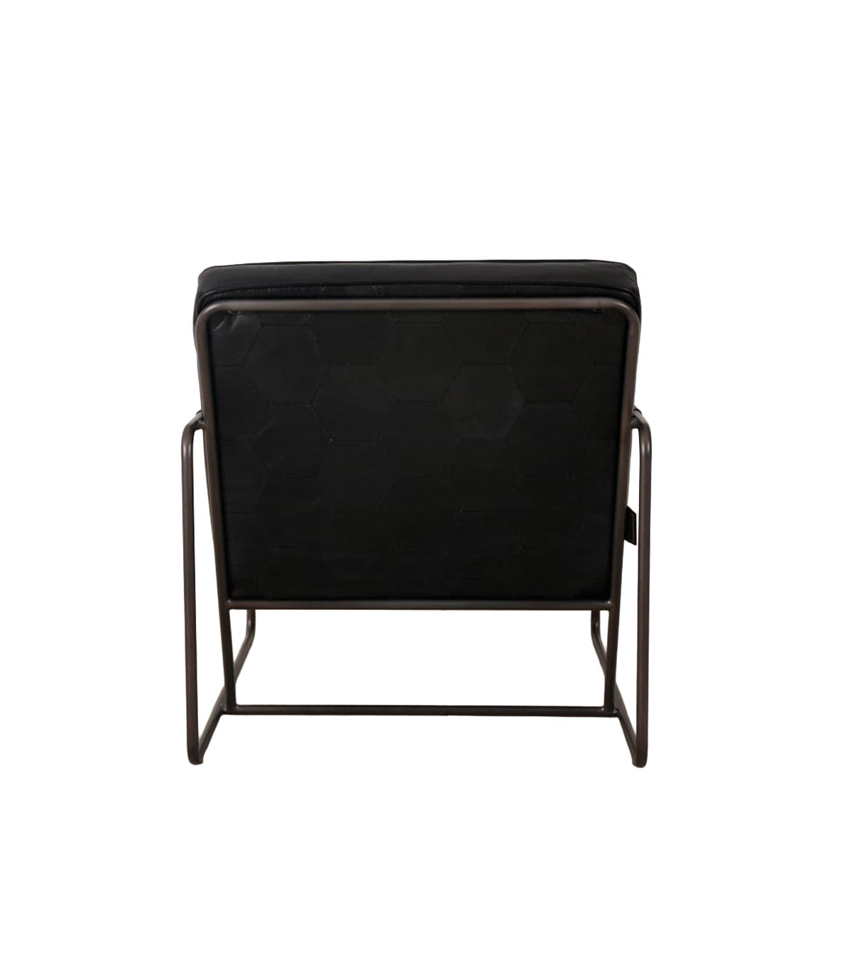 Poltrona Domno Cuero Negro y Metal