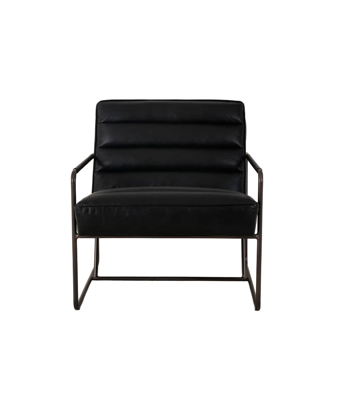 Poltrona Domno Cuero Negro y Metal