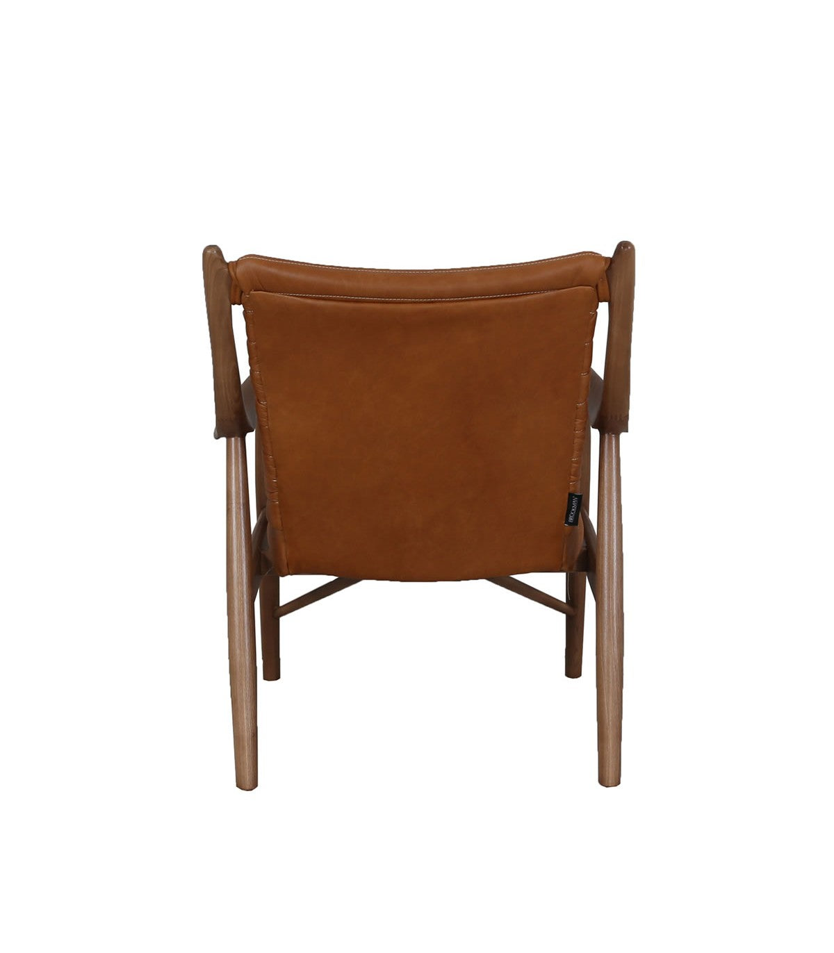 poltrona Elliah walnut cuero y madera