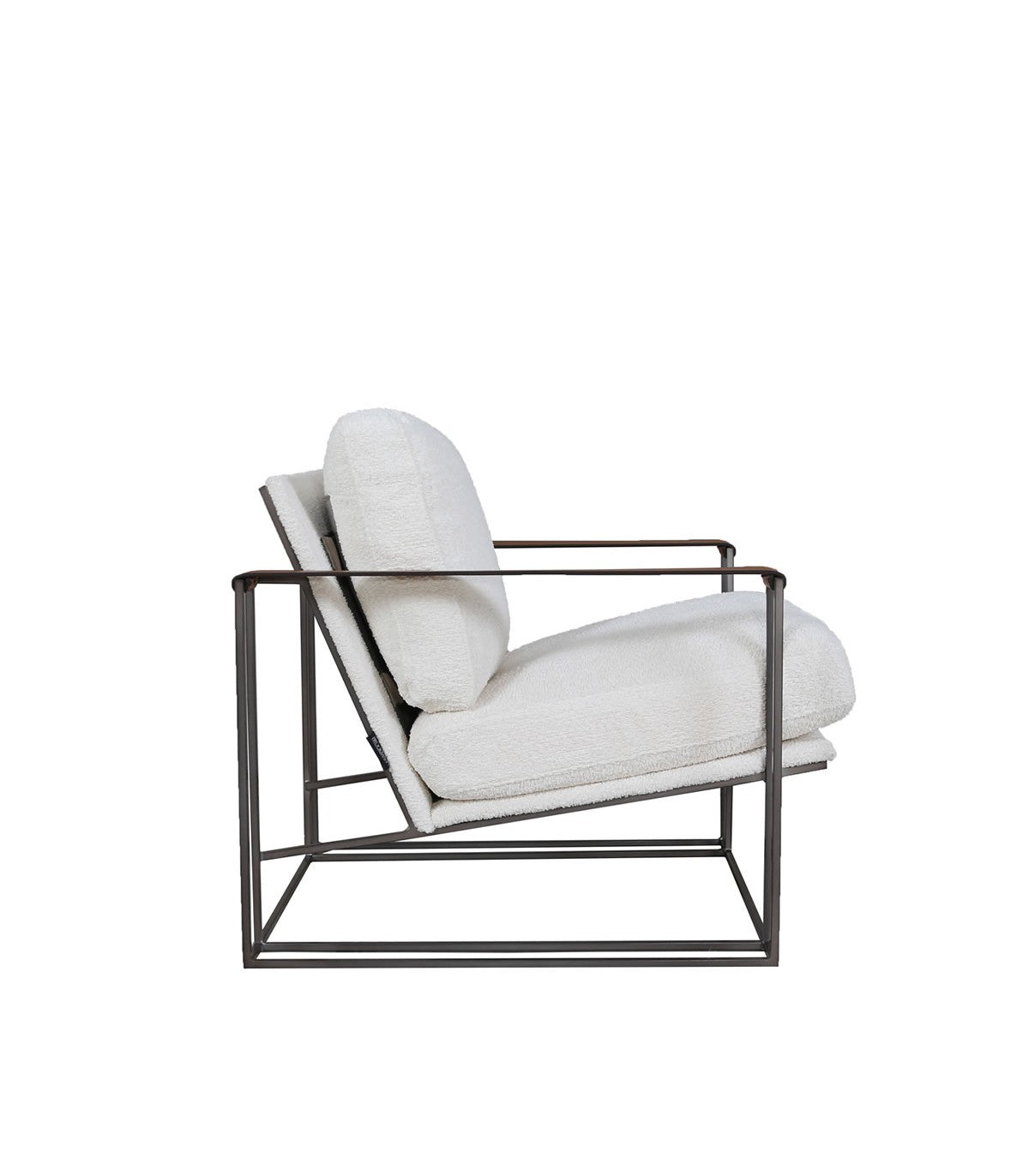 Poltrona Watson Cuero Blanco y Caramelo