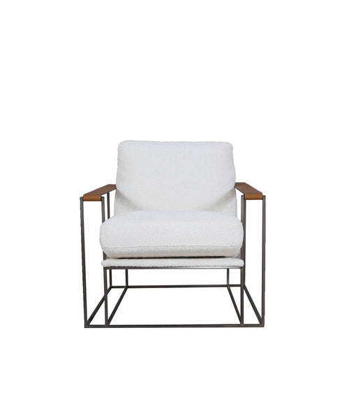 Poltrona Watson Cuero Blanco y Caramelo