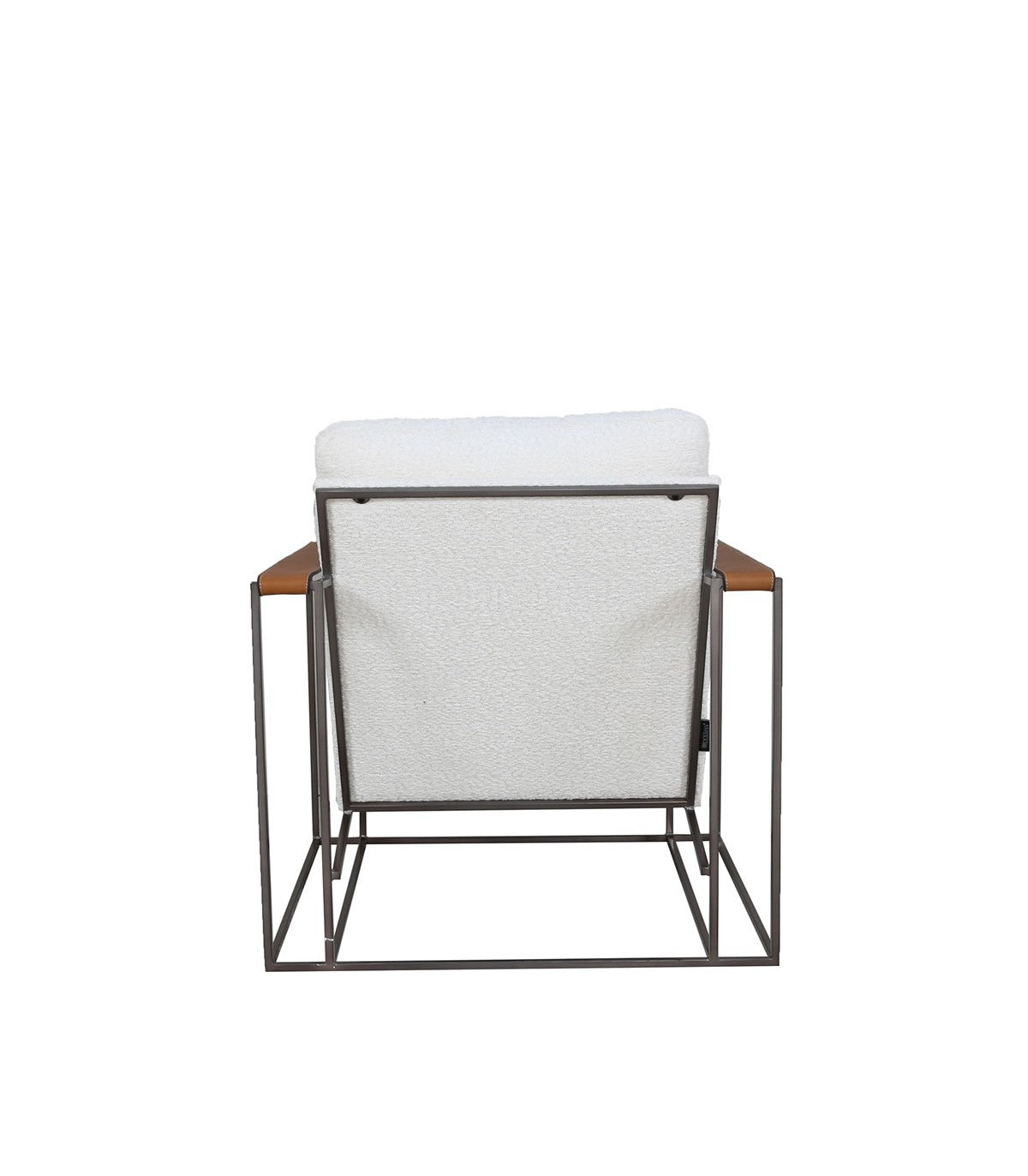 Poltrona Watson Cuero Blanco y Caramelo