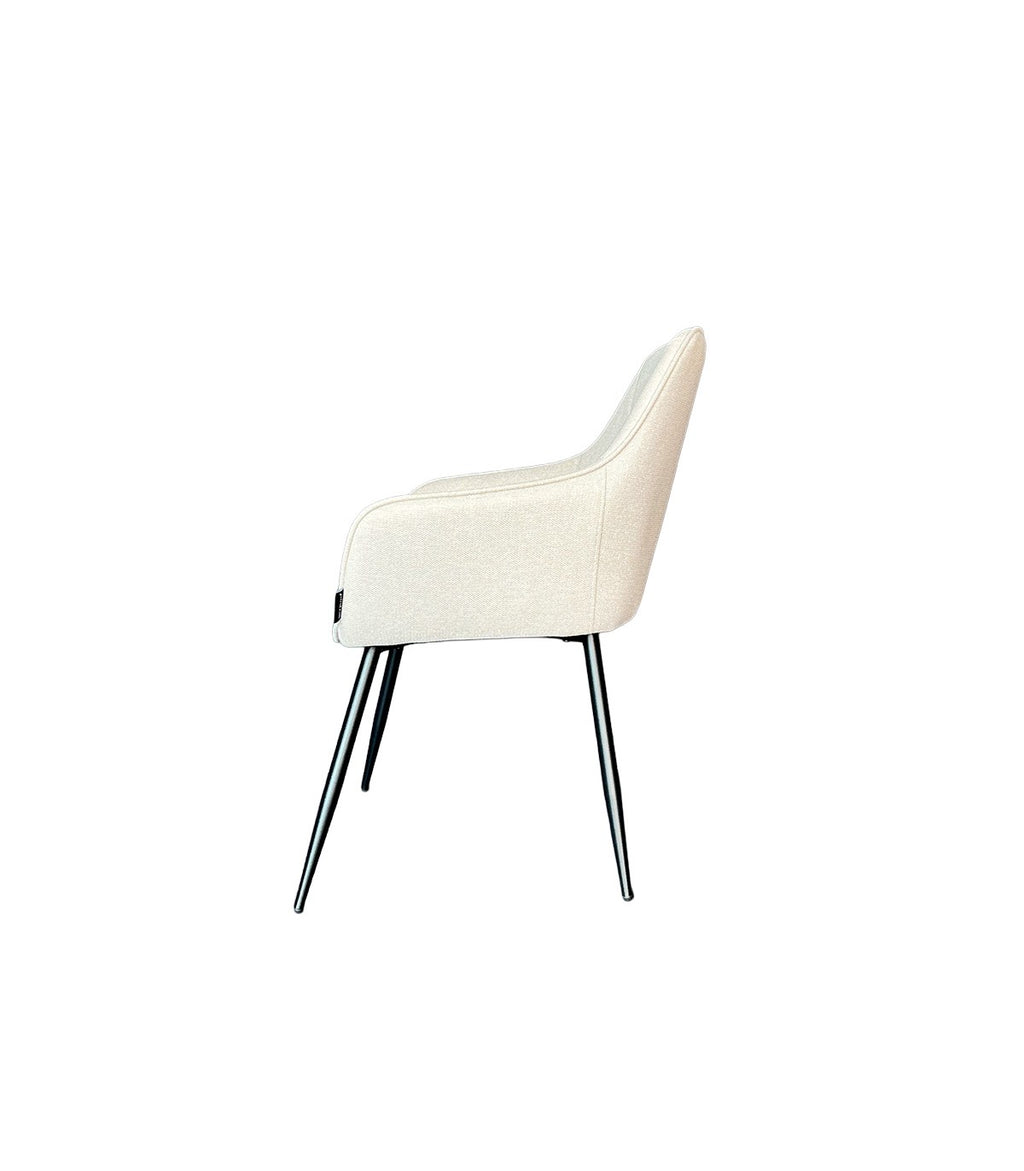 Silla Charlie Con Brazo Tela Beige