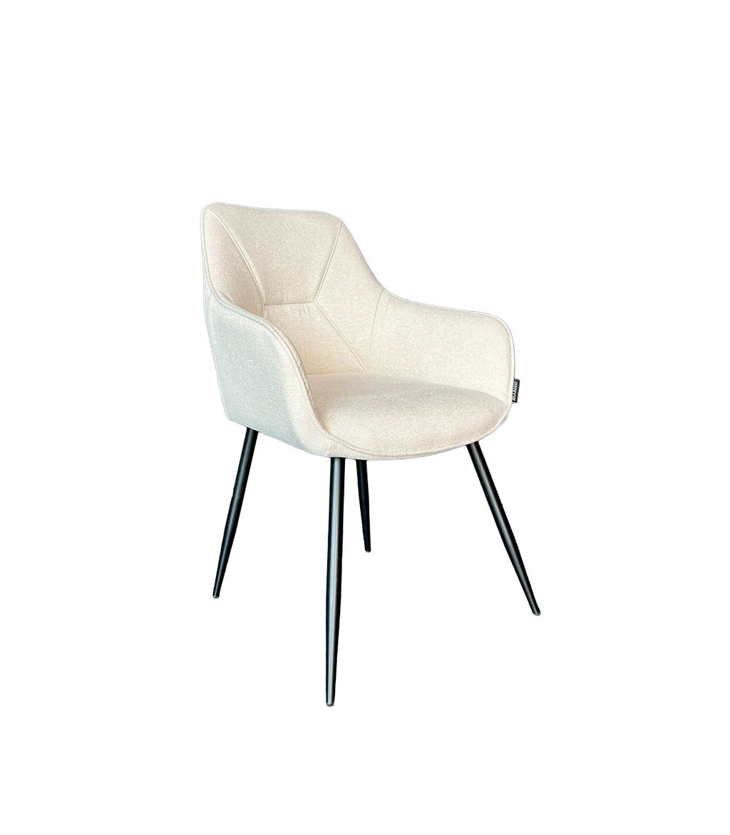 Silla Charlie Con Brazo Tela Beige