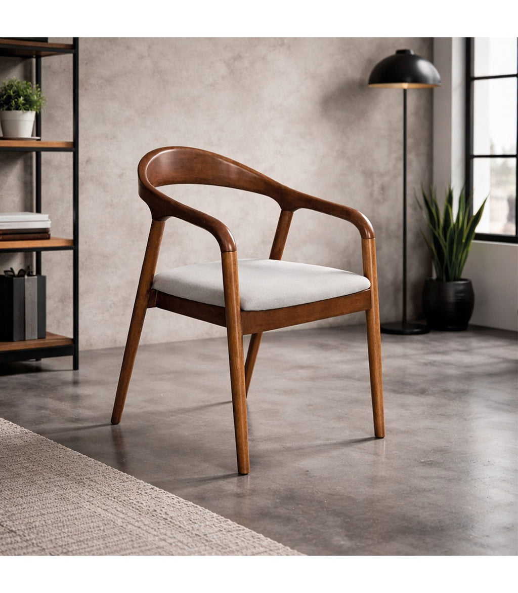 Silla Gyven – Lino y Madera Tono Walnut
