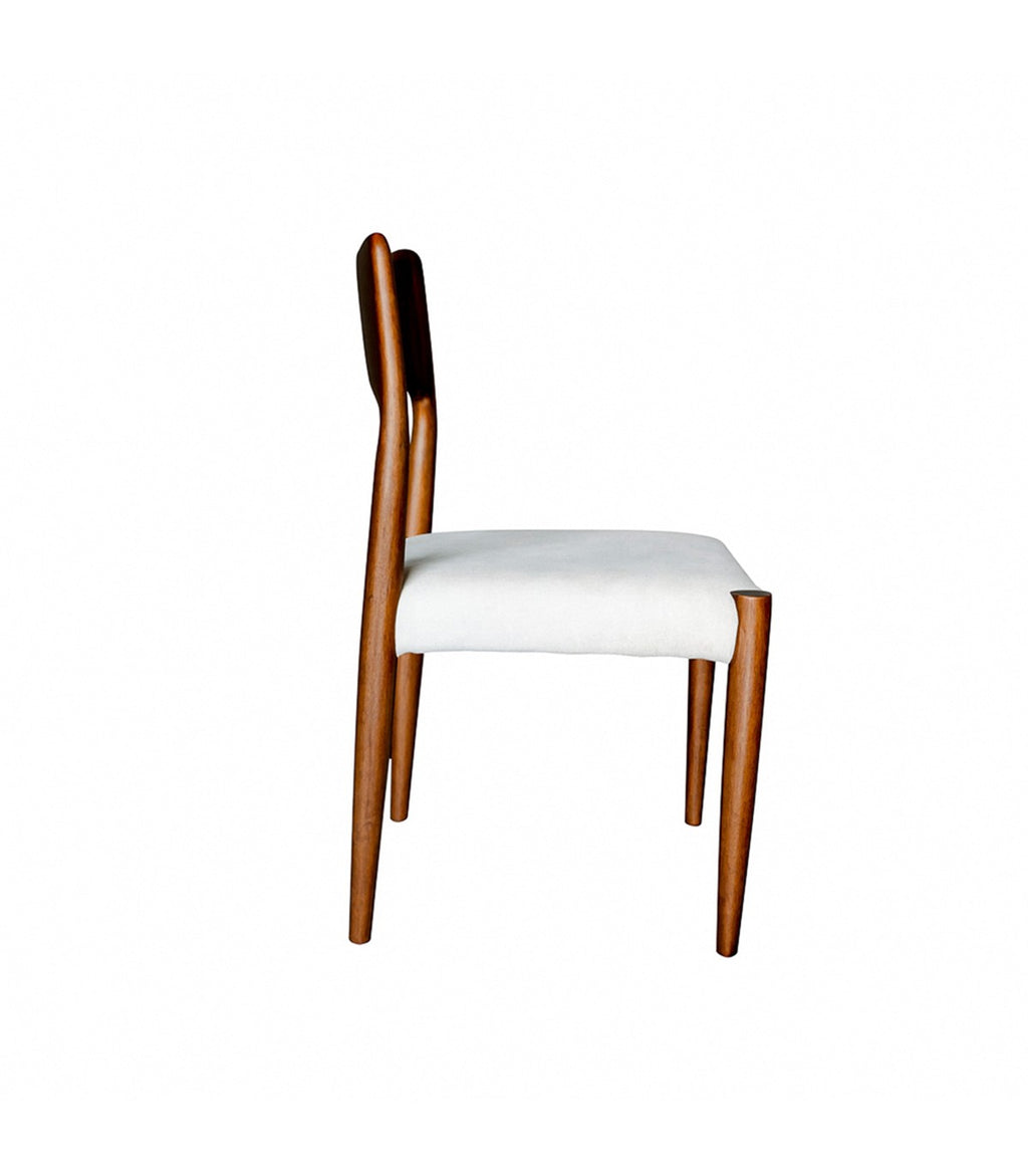 Silla Juliet – Lino Gris y Madera Walnut