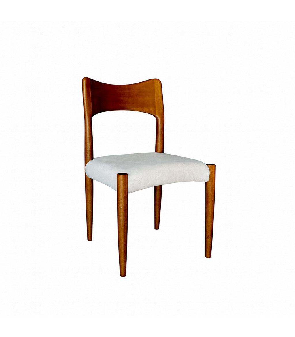 Silla Juliet – Lino Gris y Madera Walnut