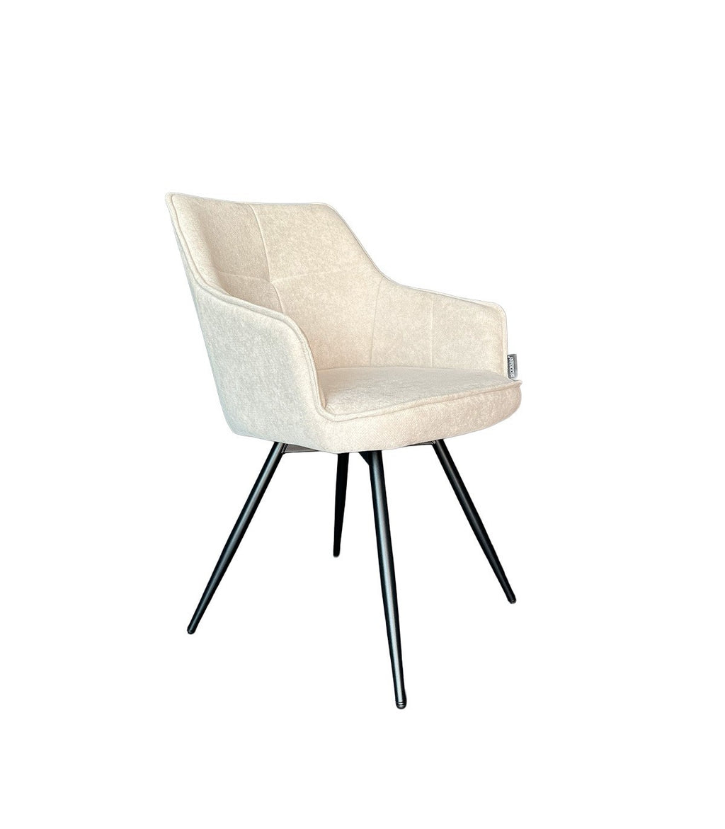 Silla Oliver Con Brazos Tela Gris