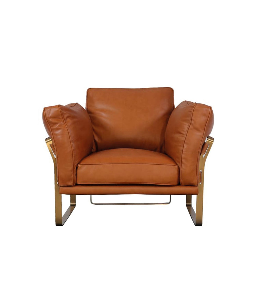 Sillón Briston 1 Cuerpo en Cuero Caramelo