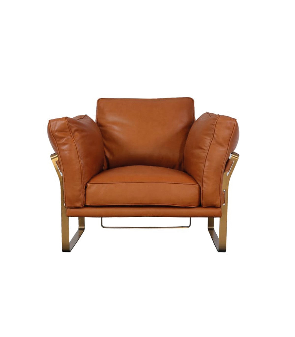 Sillón Briston 1 Cuerpo en Cuero Caramelo