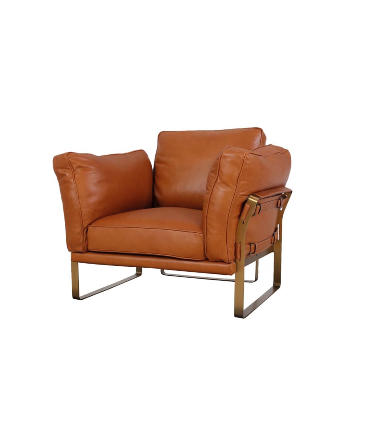 Sillón Briston 1 Cuerpo en Cuero Caramelo