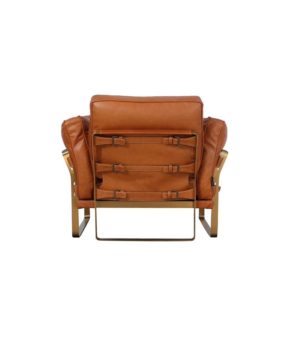 Sillón Briston 1 Cuerpo en Cuero Caramelo