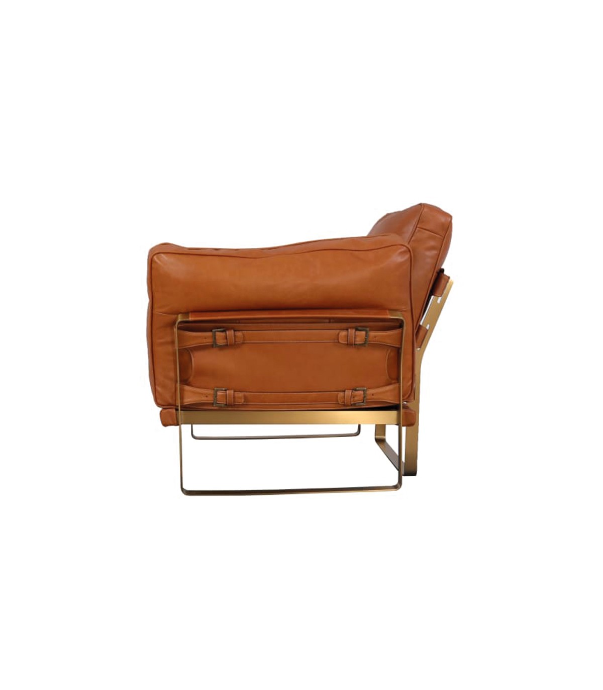 Sillón Briston 1 Cuerpo en Cuero Caramelo