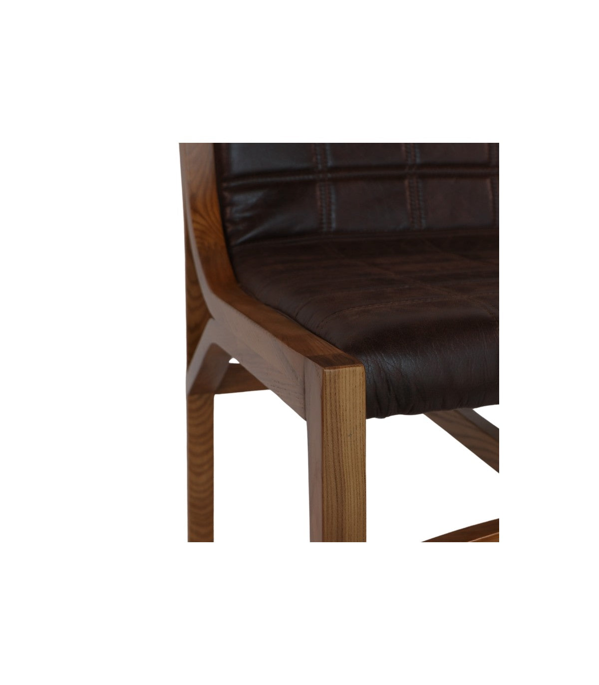 Sitial Enzo Eco-Cuero y Madera de Fresno Light Brown