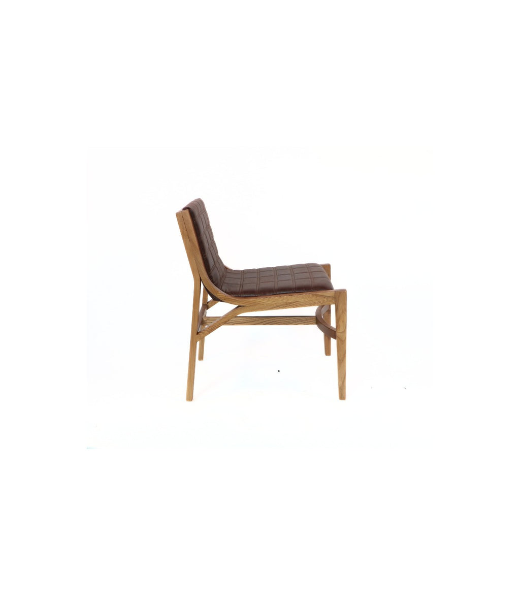 Sitial Enzo Eco-Cuero y Madera de Fresno Light Brown